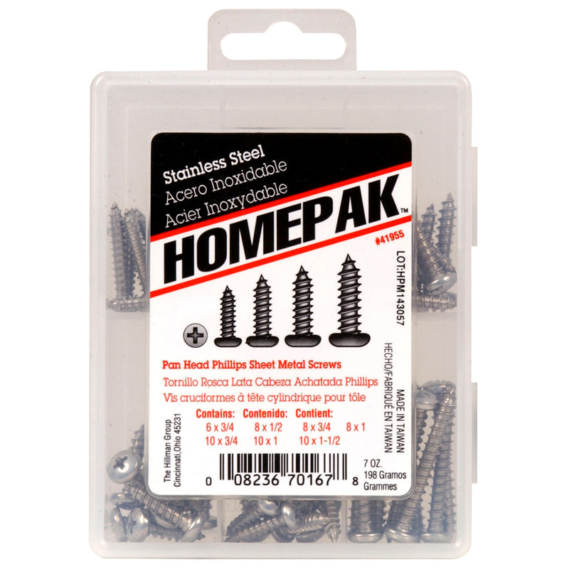 HILLMAN - Homepak Assorted in. Phillips Pan Head Sheet Metal Screw Kit