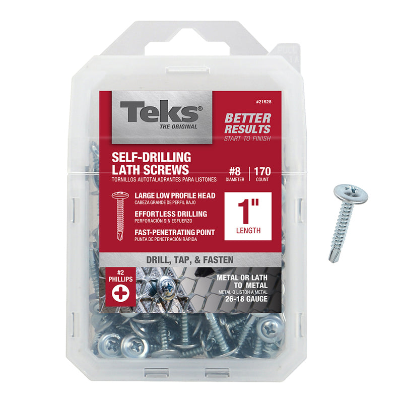 ITW - Teks No. 8 X 1 in. L Phillips Truss Head Lath Screws 170 pk [21528]