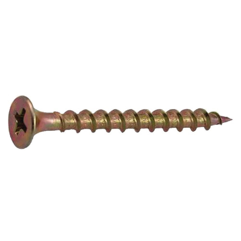 GRIP-RITE - Grip-Rite No. 6 X 1-1/4 in. L Phillips Yellow Zinc Wood Screws 5 lb 1190 pk - Case of 6