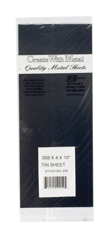 K&S - K&S 0.008 in. X 4 in. W X 10 in. L Tin Sheet Metal - Case of 6