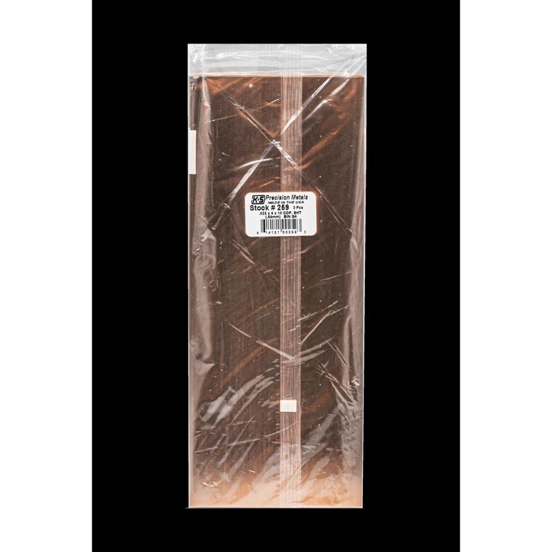 K&S - K&S 0.025 in. X 4 in. W X 10 in. L Copper Plain Sheet Metal - Case of 3