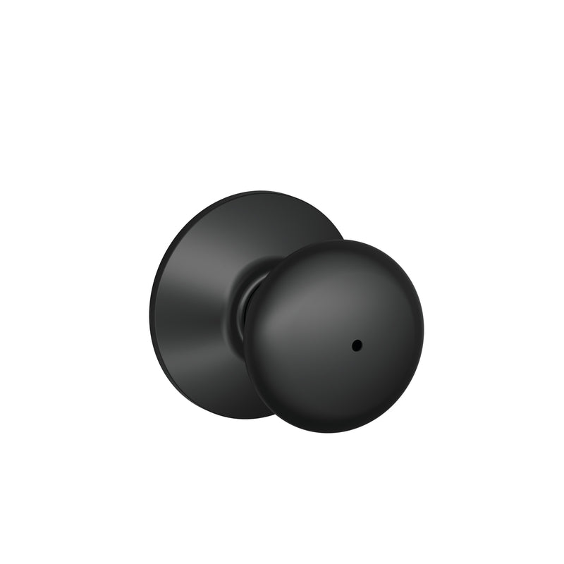 SCHLAGE - Schlage F-Series Plymouth Matte Black Privacy Knob Right or Left Handed