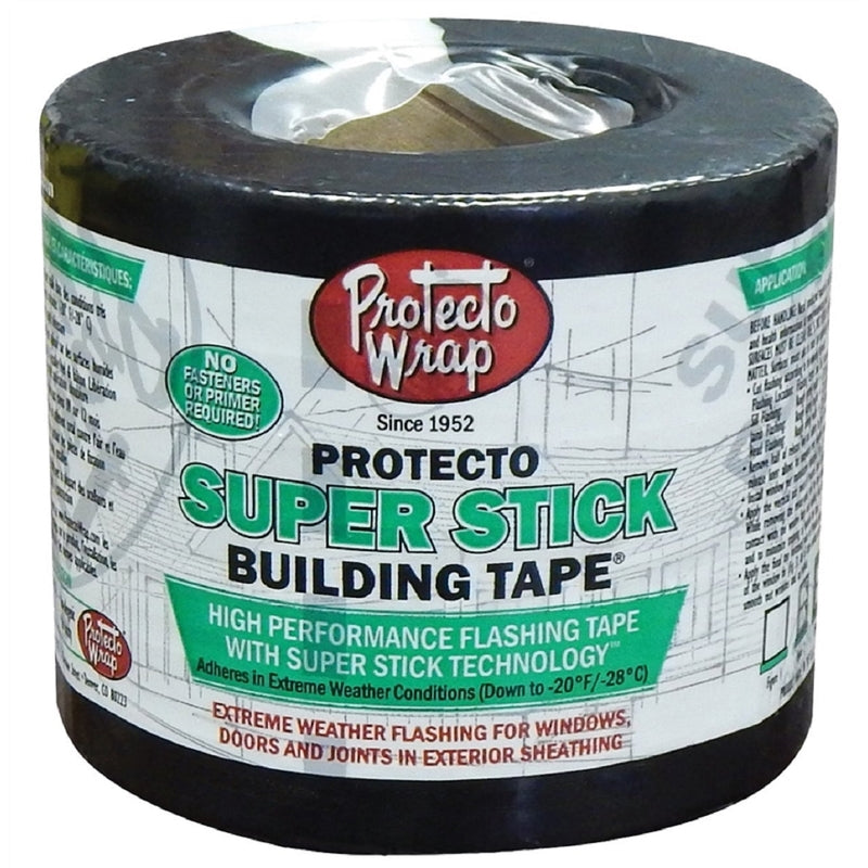 PROTECTO WRAP - Protecto Wrap Super Stick 6 in. W X 75 ft. L Synthetic Flashing Tape Black