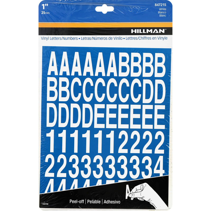 HILLMAN - Hillman 1 in. White Vinyl Self-Adhesive Letter and Number Set 0-9, A-Z 228 pc - Case of 6