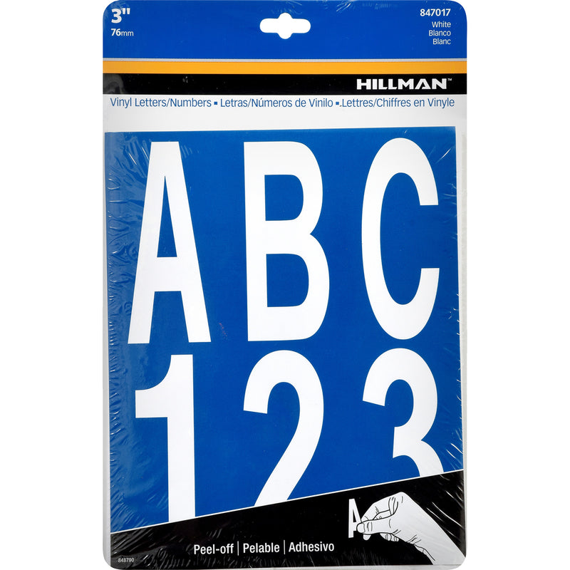 HILLMAN - Hillman 3 in. White Vinyl Self-Adhesive Letter and Number Set 0-9, A-Z 1 pc - Case of 6