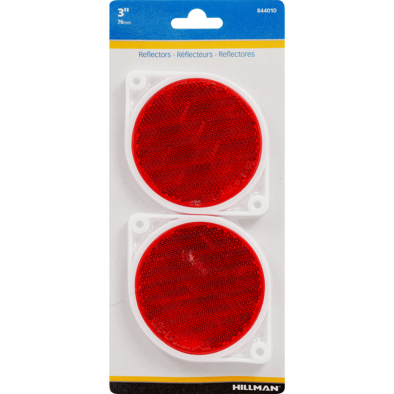 HILLMAN - Hillman Round Red Reflectors 2 pk - Case of 6