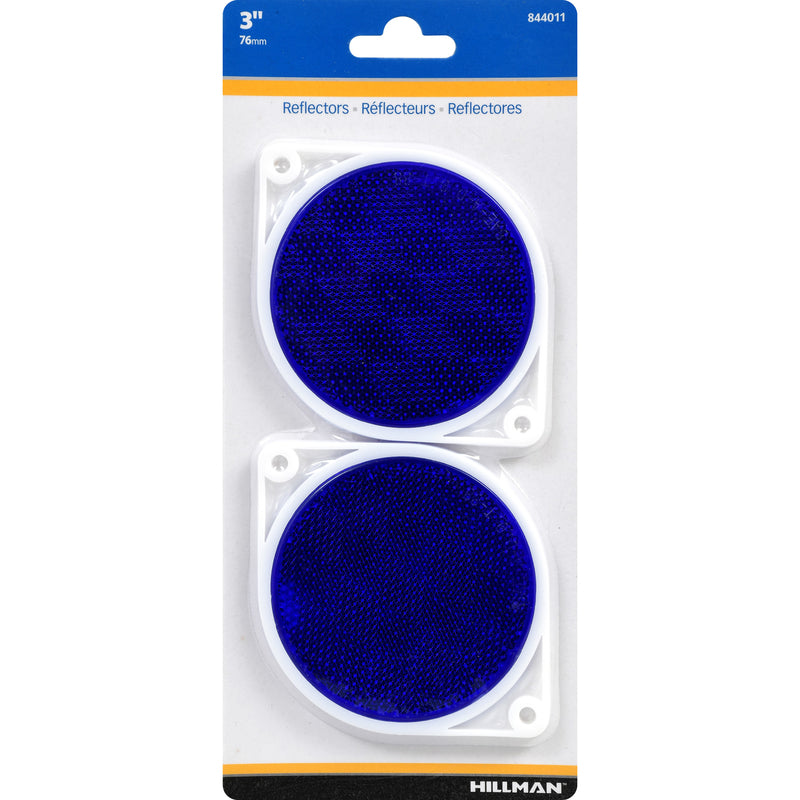 HILLMAN - Hillman Round Blue Reflectors 2 pk - Case of 6