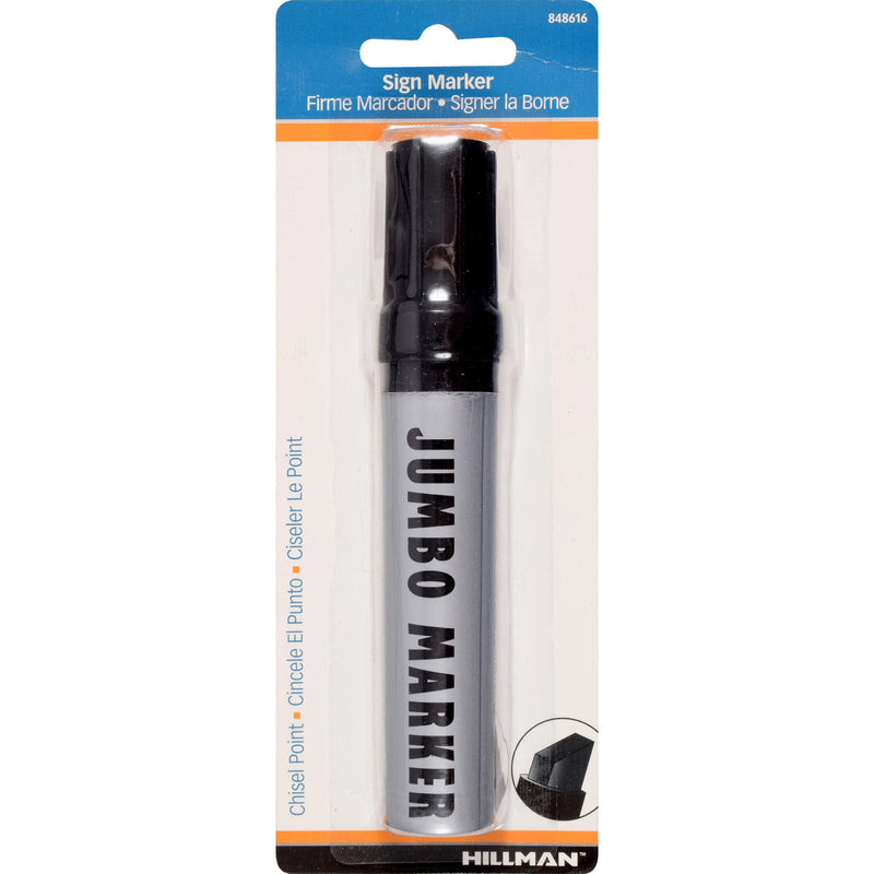 HILLMAN - Hillman Black Chisel Tip Jumbo Marker 1 pk