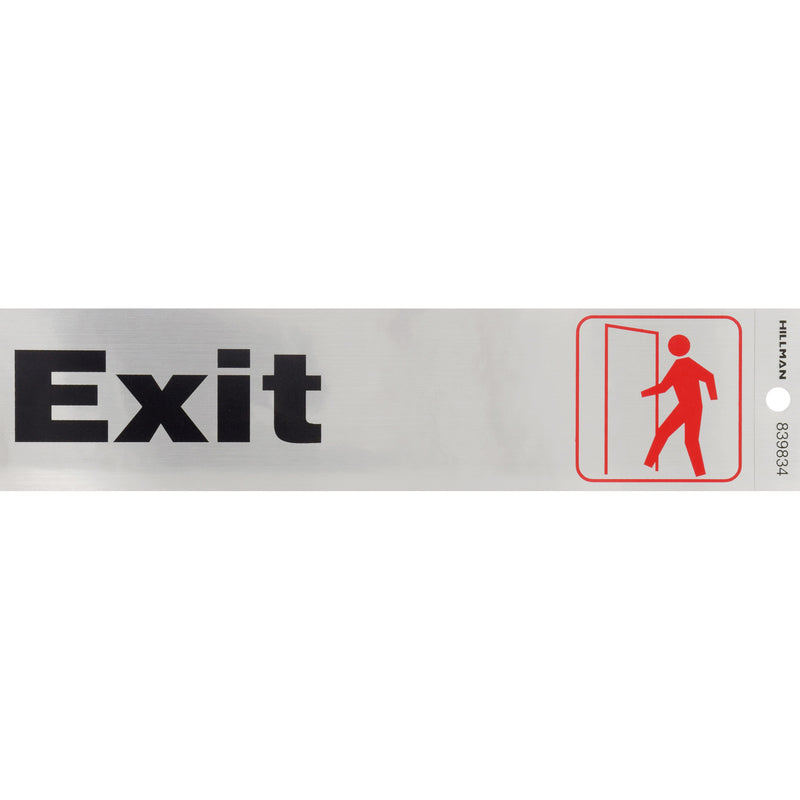 HILLMAN - Hillman English Silver Exit Decal 2 in. H X 8 in. W - Case of 6