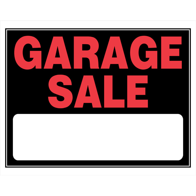 HILLMAN - Hillman English Black Garage Sale Sign 15 in. H X 19 in. W - Case of 6