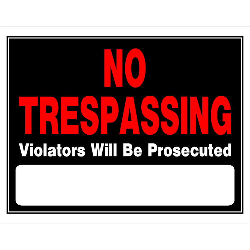 HILLMAN - Hillman English Black No Trespassing Sign 15 in. H X 19 in. W - Case of 6