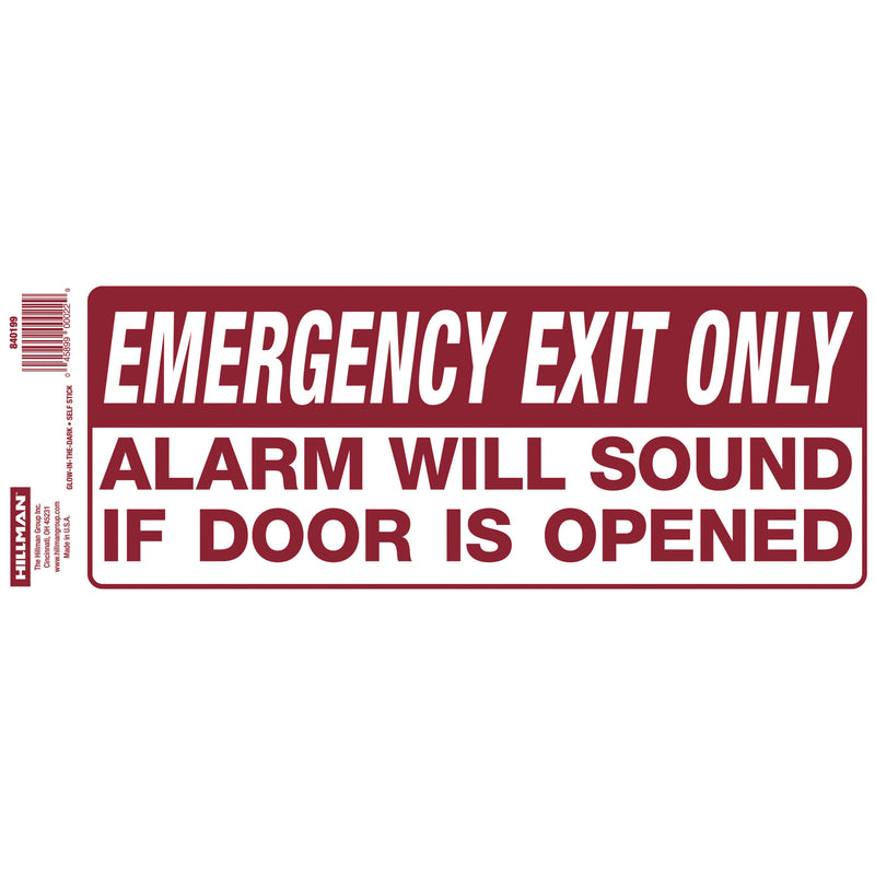 HILLMAN - Hillman English White Exit Sign 4 in. H X 10 in. W - Case of 10