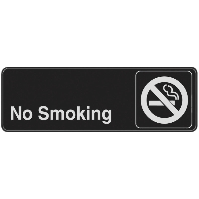 HILLMAN - Hillman English Black No Smoking Sign 3 in. H X 9 in. W - Case of 6