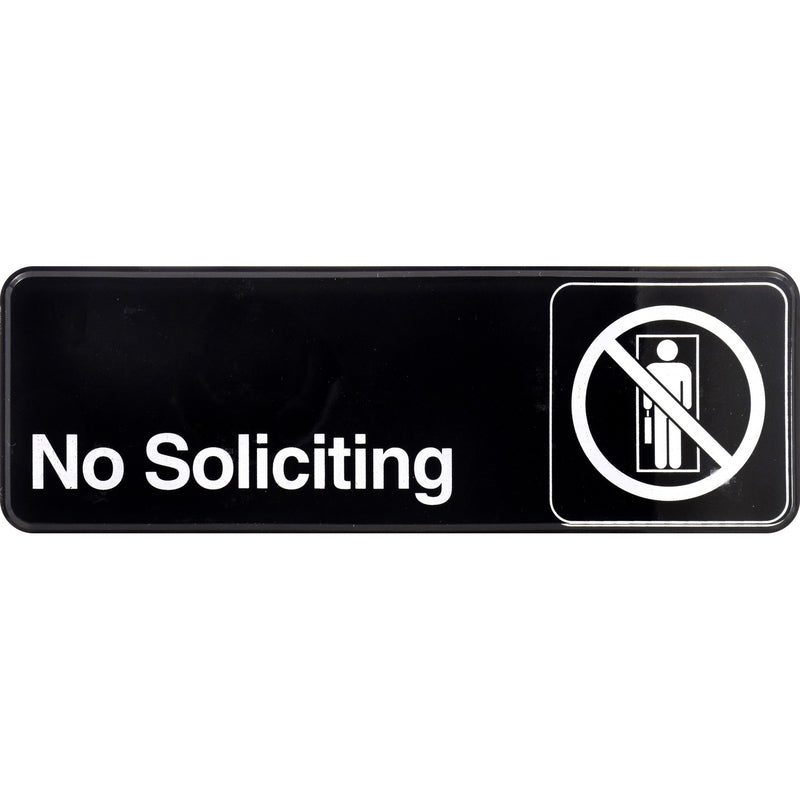 HILLMAN - Hillman English Black No Soliciting Sign 3 in. H X 9 in. W - Case of 6