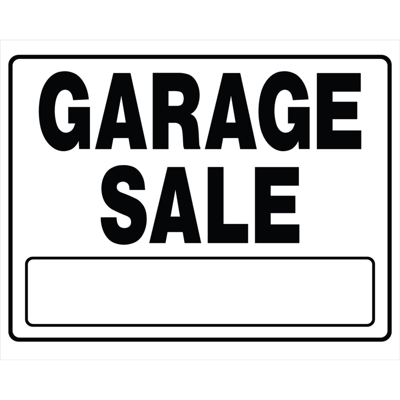 HILLMAN - Hillman English White Garage Sale Sign 20 in. H X 24 in. W - Case of 6