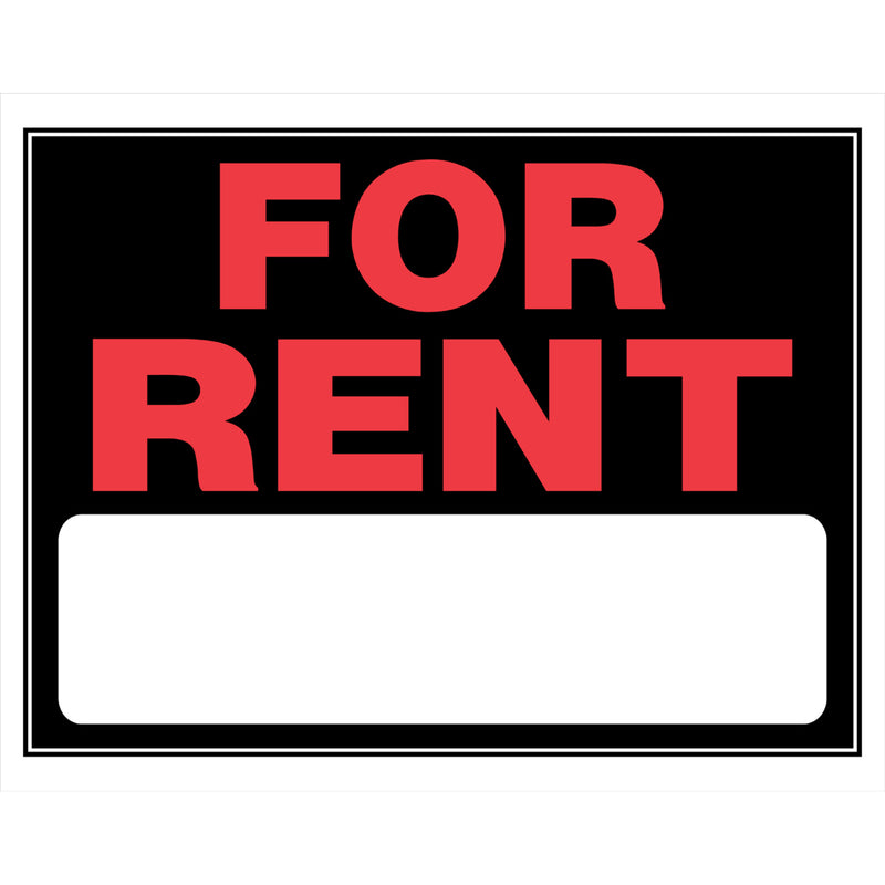 HILLMAN - Hillman English Black For Rent Sign 15 in. H X 19 in. W - Case of 6