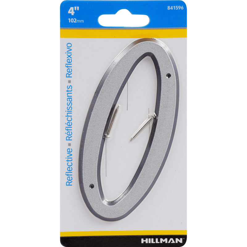 HILLMAN - Hillman 4 in. Reflective Silver Plastic Nail-On Number 0 1 pc - Case of 3