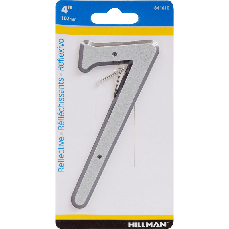 HILLMAN - Hillman 4 in. Reflective Silver Plastic Nail-On Number 7 1 pc - Case of 3