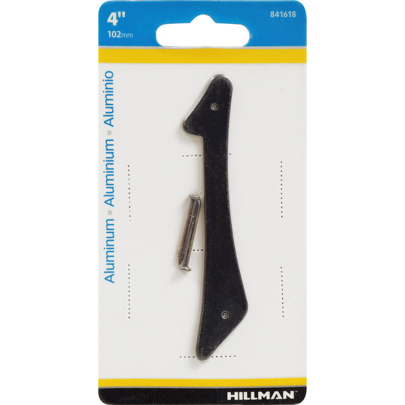 HILLMAN - Hillman 4 in. Black Aluminum Nail-On Number 1 1 pc - Case of 3