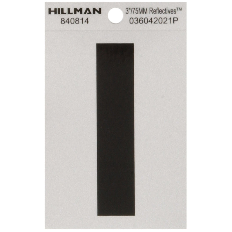 HILLMAN - Hillman 3 in. Reflective Black Vinyl Self-Adhesive Letter I 1 pc - Case of 6