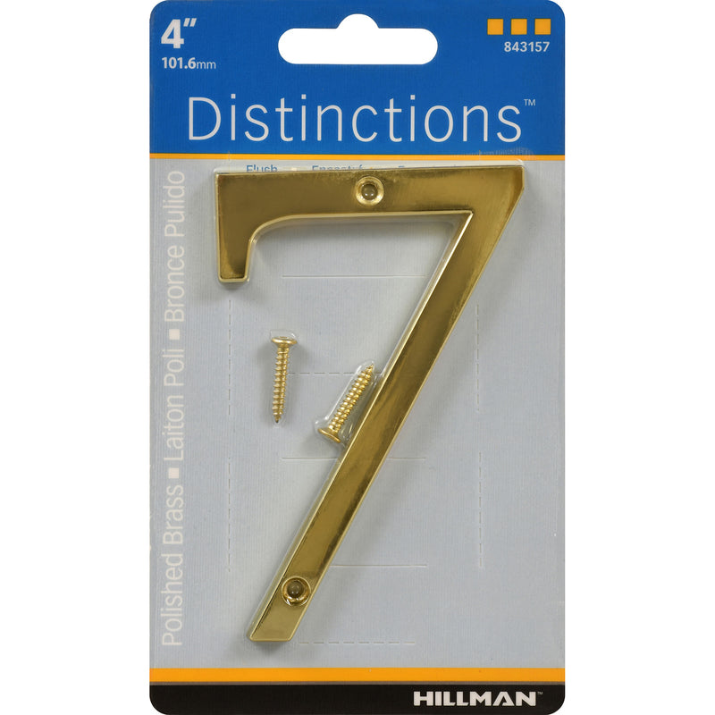 HILLMAN - Hillman Distinctions 4 in. Gold Zinc Die-Cast Screw-On Number 7 1 pc - Case of 3