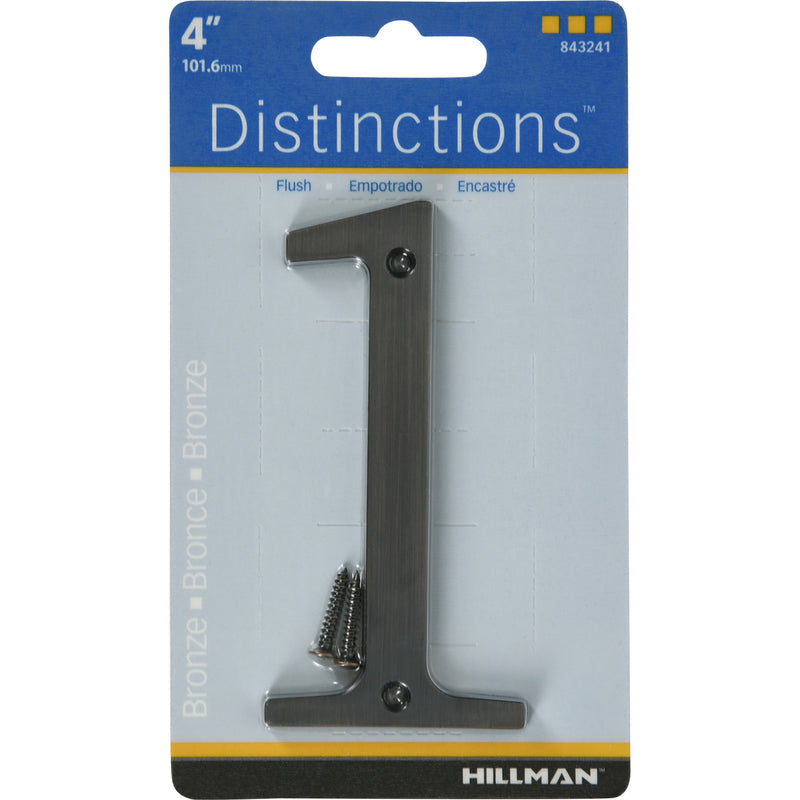 HILLMAN - Hillman Distinctions 4 in. Bronze Zinc Die-Cast Screw-On Number 1 1 pc - Case of 3