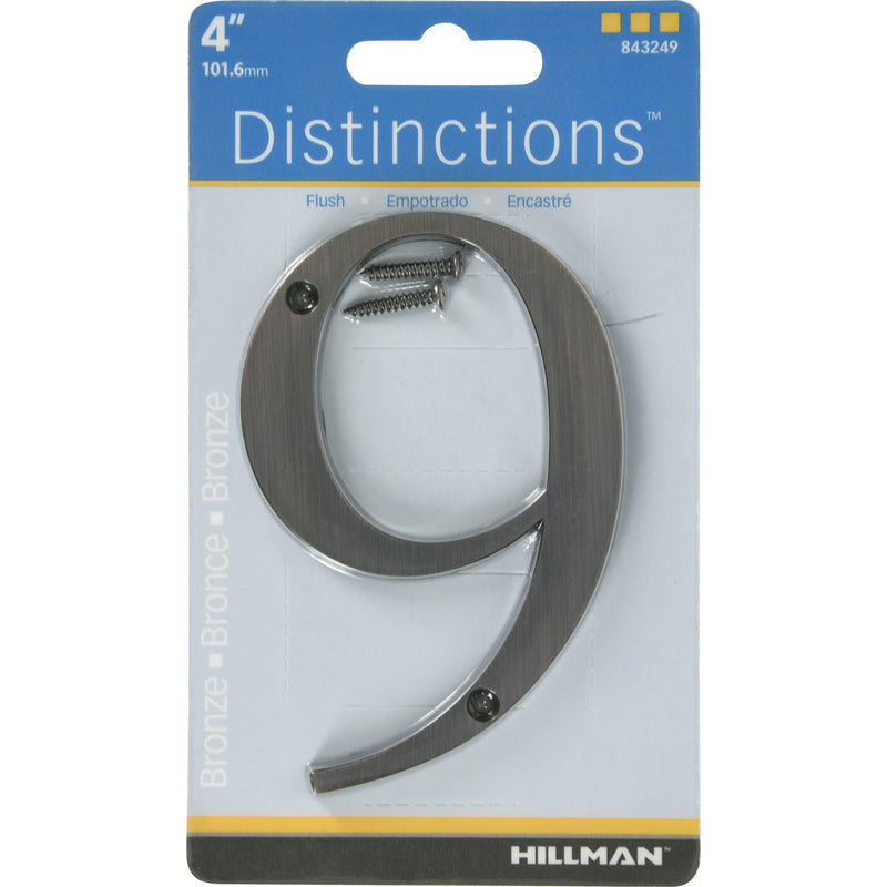 HILLMAN - Hillman Distinctions 4 in. Bronze Zinc Die-Cast Screw-On Number 9 1 pc - Case of 3