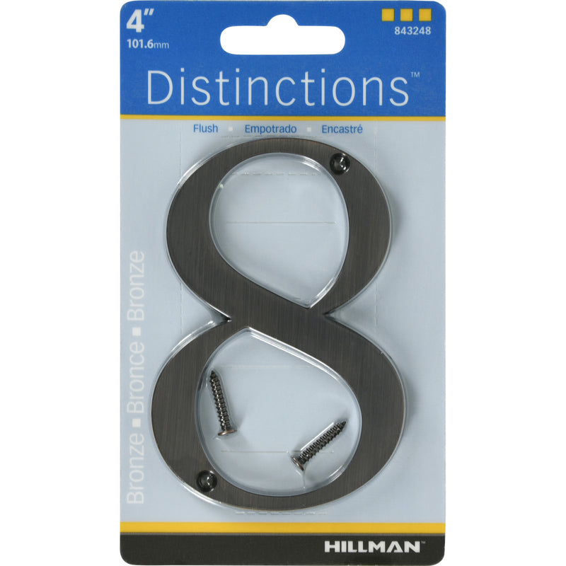 HILLMAN - Hillman Distinctions 4 in. Bronze Zinc Die-Cast Screw-On Number 8 1 pc - Case of 3