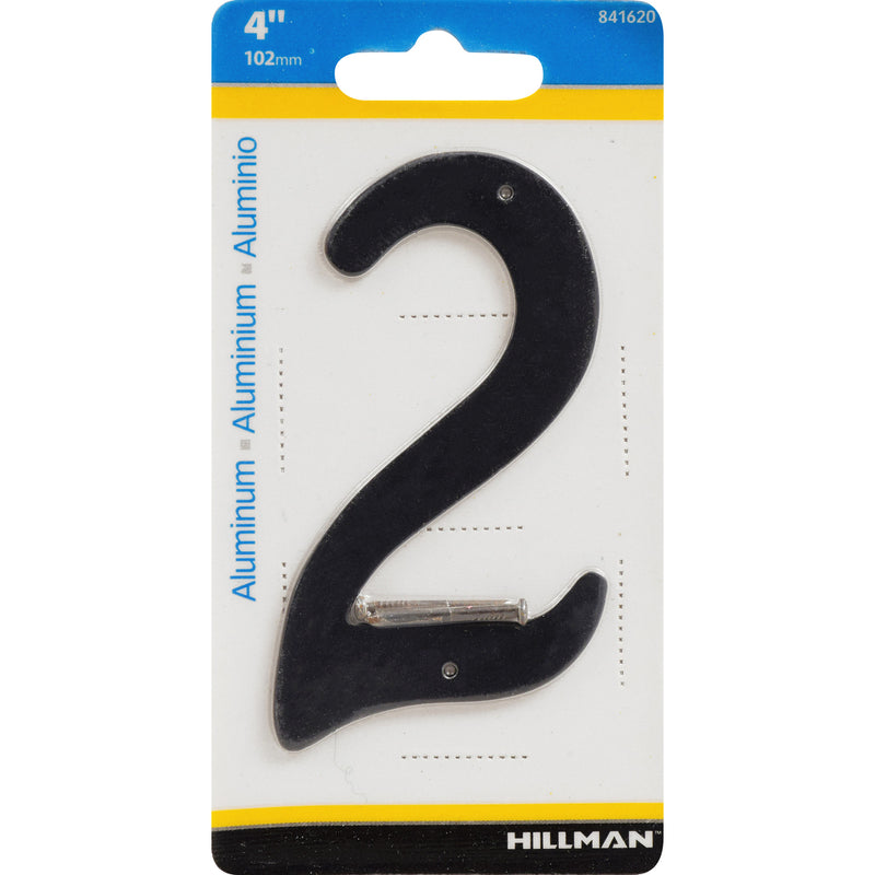 HILLMAN - Hillman 4 in. Black Aluminum Nail-On Number 2 1 pc - Case of 3