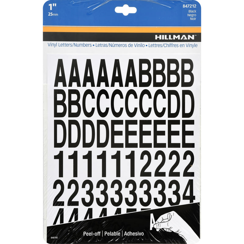 HILLMAN - Hillman 1 in. Black Vinyl Self-Adhesive Letter and Number Set 0-9, A-Z 228 pc - Case of 6