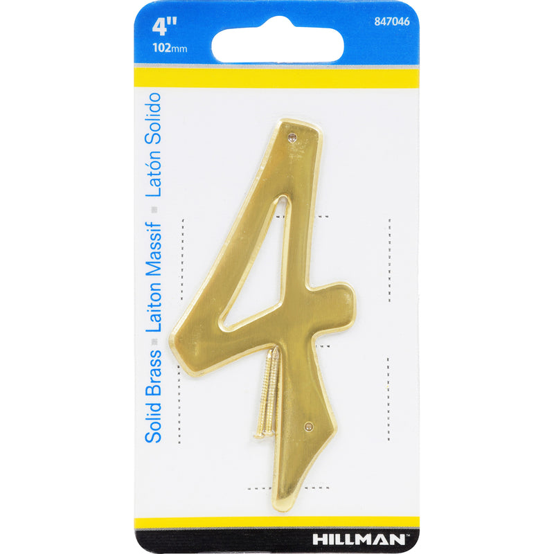 HILLMAN - Hillman 4 in. Gold Brass Nail-On Number 4 1 pc - Case of 3