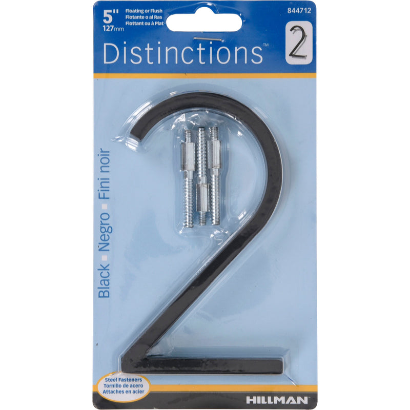 HILLMAN - Hillman Distinctions 5 in. Black Steel Screw-On Number 2 1 pc - Case of 3