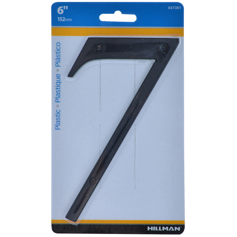 HILLMAN - Hillman 6 in. Black Plastic Nail-On Number 7 1 pc - Case of 3