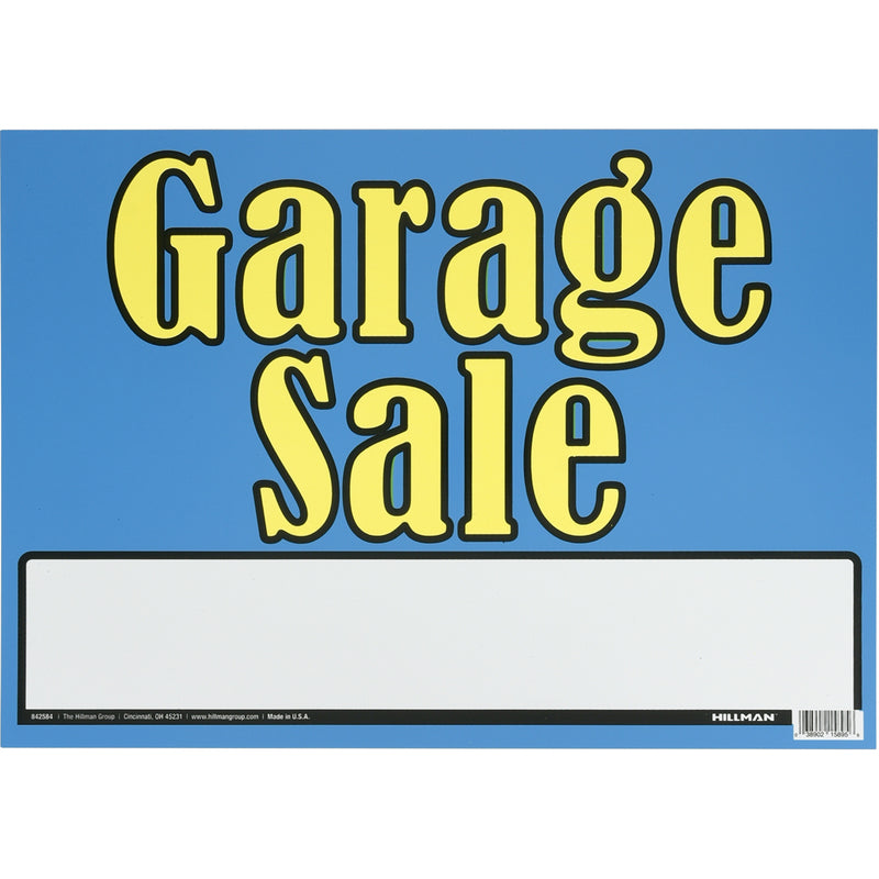 HILLMAN - Hillman English Blue Garage Sale Sign 10 in. H X 14 in. W - Case of 6