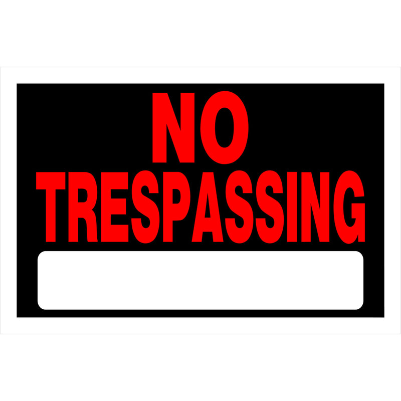 HILLMAN - Hillman English Black No Trespassing Sign 8 in. H X 12 in. W - Case of 6