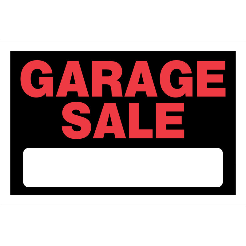 HILLMAN - Hillman English Black Garage Sale Sign 8 in. H X 12 in. W - Case of 6