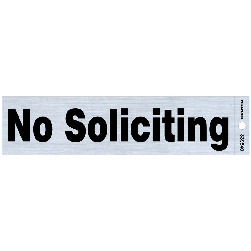 HILLMAN - Hillman English Silver No Soliciting Decal 2 in. H X 8 in. W - Case of 6