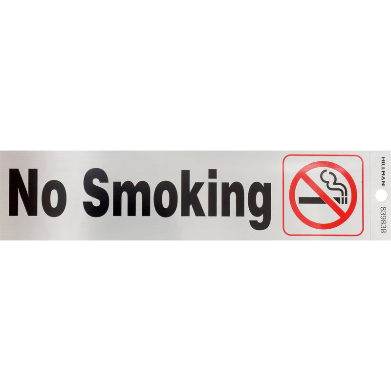 HILLMAN - Hillman English Silver No Smoking Decal 2 in. H X 8 in. W - Case of 6