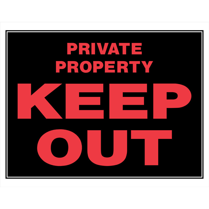 HILLMAN - Hillman English Black Private Property Sign 15 in. H X 19 in. W - Case of 6