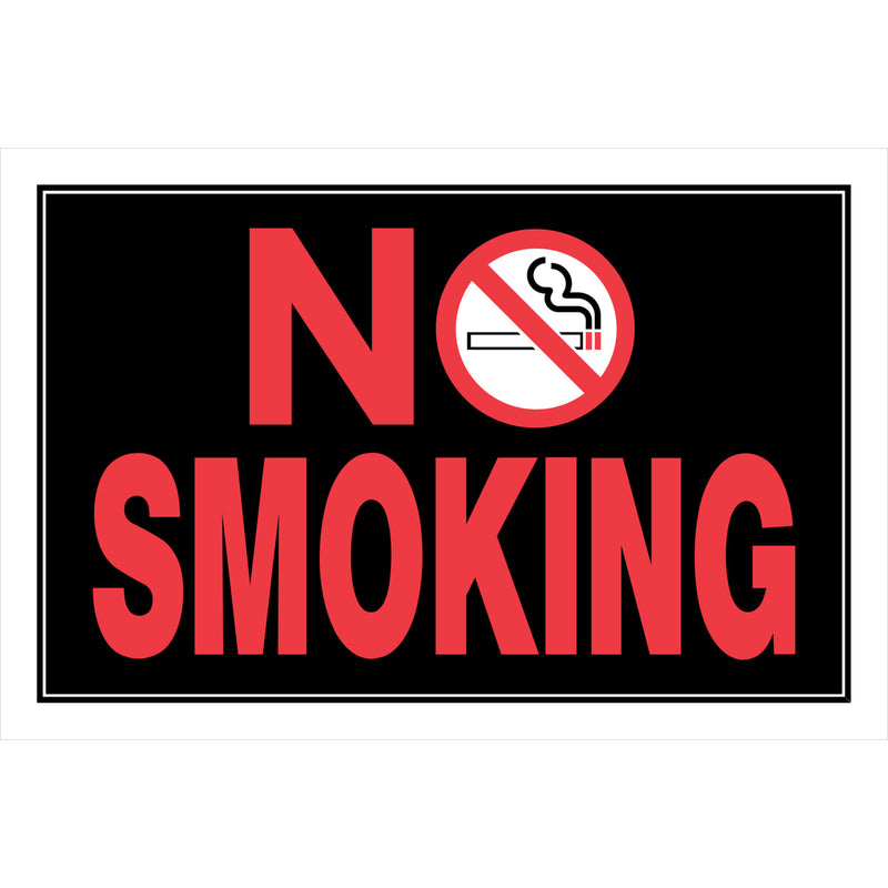 HILLMAN - Hillman English Black No Smoking Sign 8 in. H X 12 in. W - Case of 6