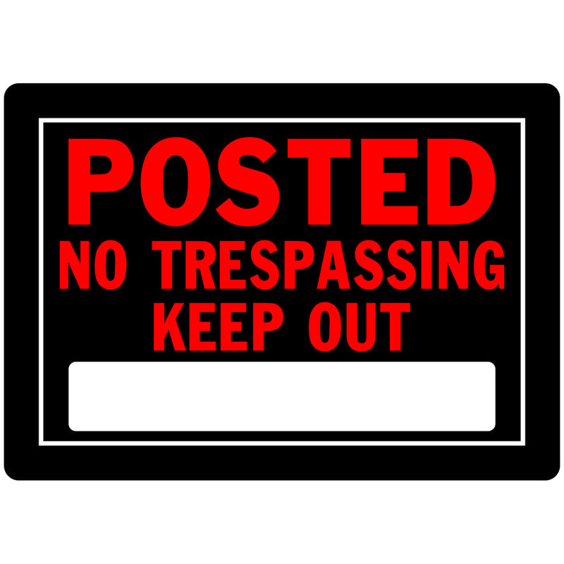 HILLMAN - Hillman English Black No Trespassing Sign 10 in. H X 14 in. W - Case of 6 [840141]