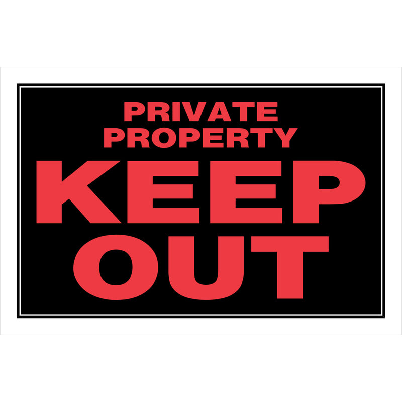 HILLMAN - Hillman English Black Private Property Sign 8 in. H X 12 in. W - Case of 6 [839906]