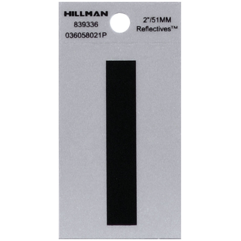 HILLMAN - Hillman 2 in. Reflective Black Vinyl Self-Adhesive Letter I 1 pc - Case of 6