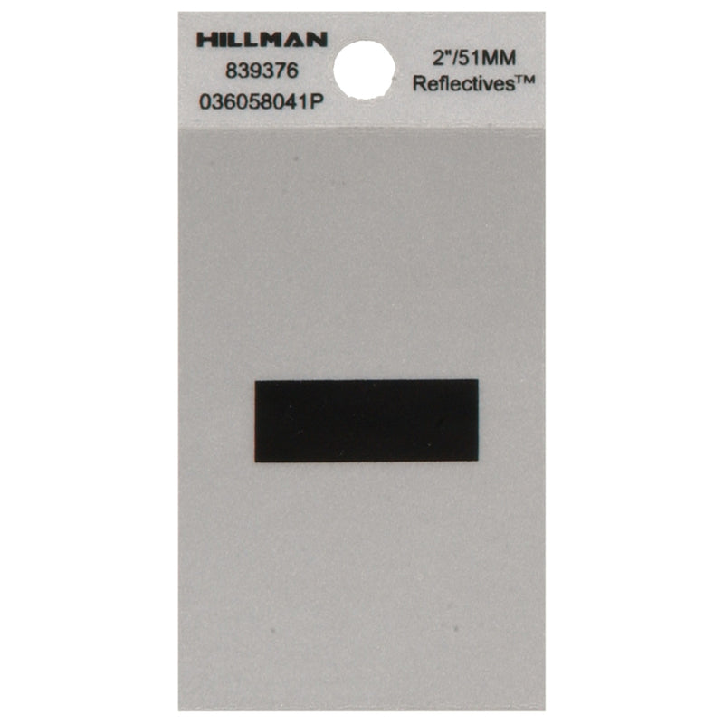 HILLMAN - Hillman 2 in. Reflective Black Vinyl Self-Adhesive Special Character Hyphen 1 pc - Case of 6