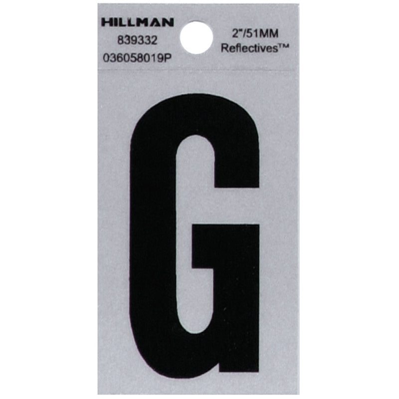 HILLMAN - Hillman 2 in. Reflective Black Vinyl Self-Adhesive Letter G 1 pc - Case of 6