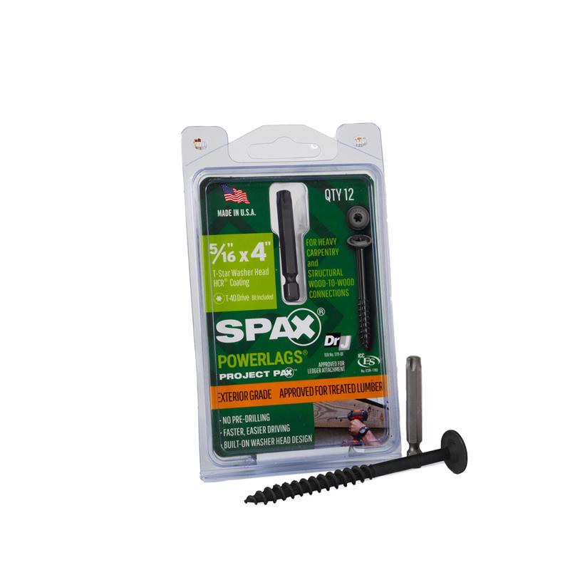 SPAX - SPAX PowerLag 5/16 in. in. X 4 in. L T-40 Washer Head Structural Screws 12 pk