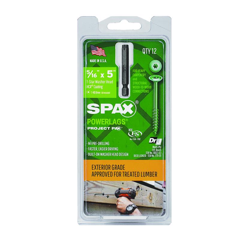 SPAX - SPAX PowerLag 5/16 in. in. X 5 in. L T-30 Washer Head Structural Screws 12 pk