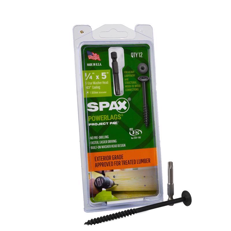 SPAX - SPAX PowerLag 1/4 in. in. X 5 in. L T-30 Washer Head Structural Screws 12 pk