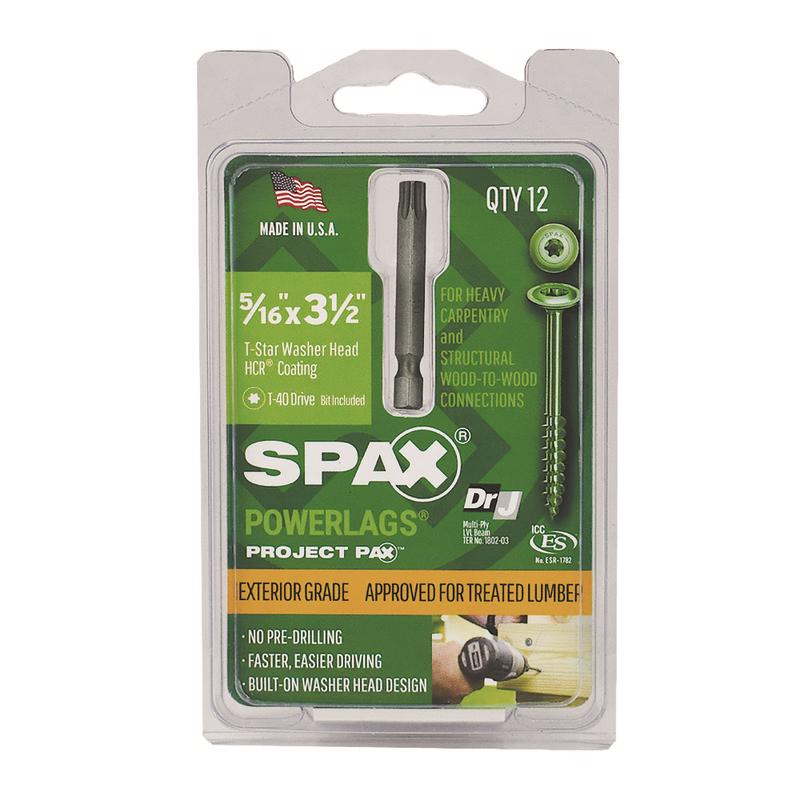 SPAX - SPAX PowerLag 5/16 in. in. X 3.5 in. L T-40 Washer Head Structural Screws 12 pk