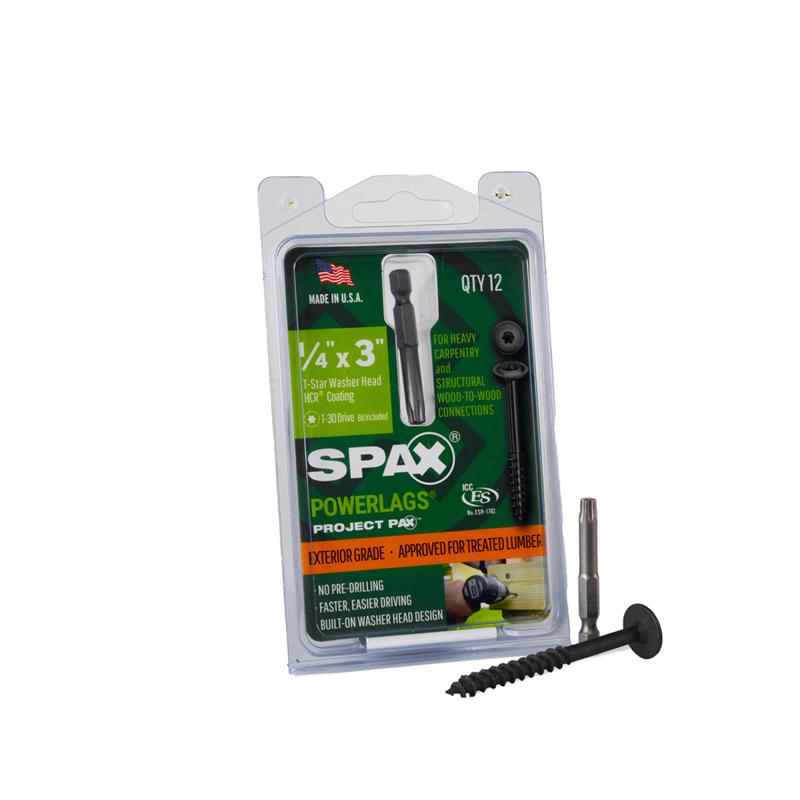 SPAX - SPAX PowerLag 1/4 in. in. X 3 in. L T-30 Washer Head Structural Screws 12 pk